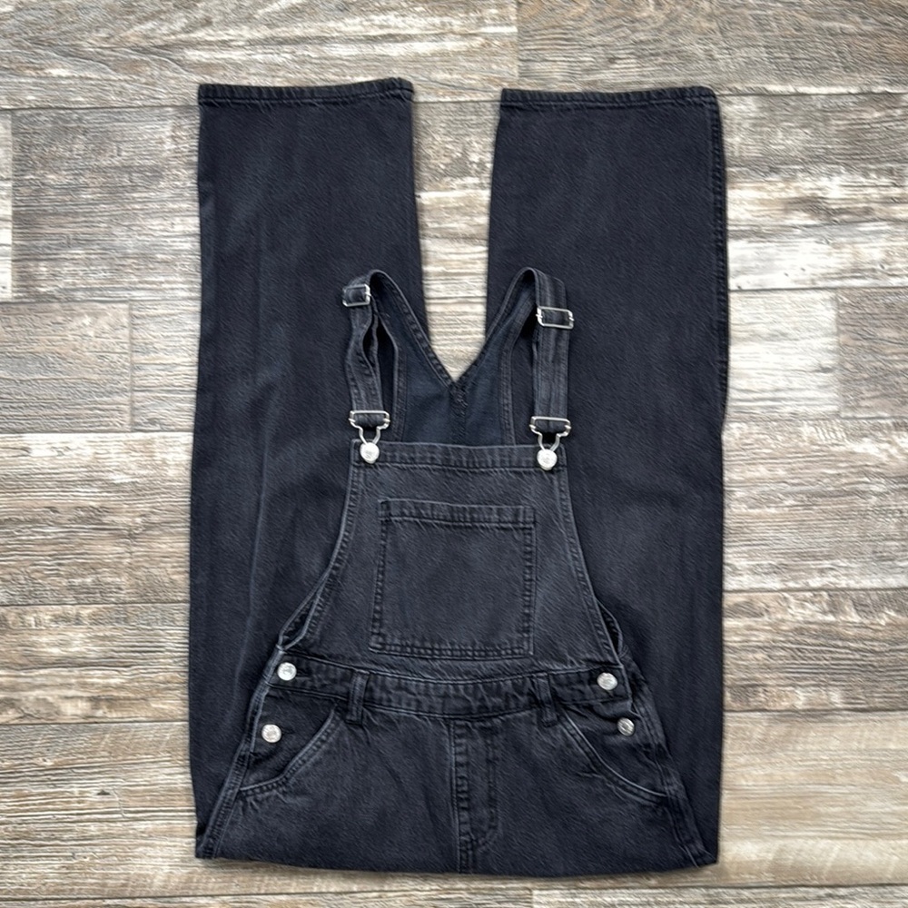 Forever 21 Women Black Denim Overalls, Size Small
